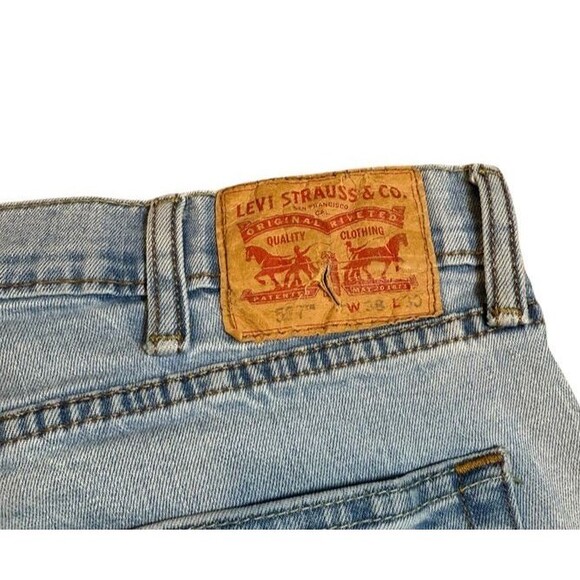 VTG Levi’s 527 Jeans Mens Size 38x30 Blue Denim Mid Rise Bootcut Grunge Y2K - Picture 2 of 11